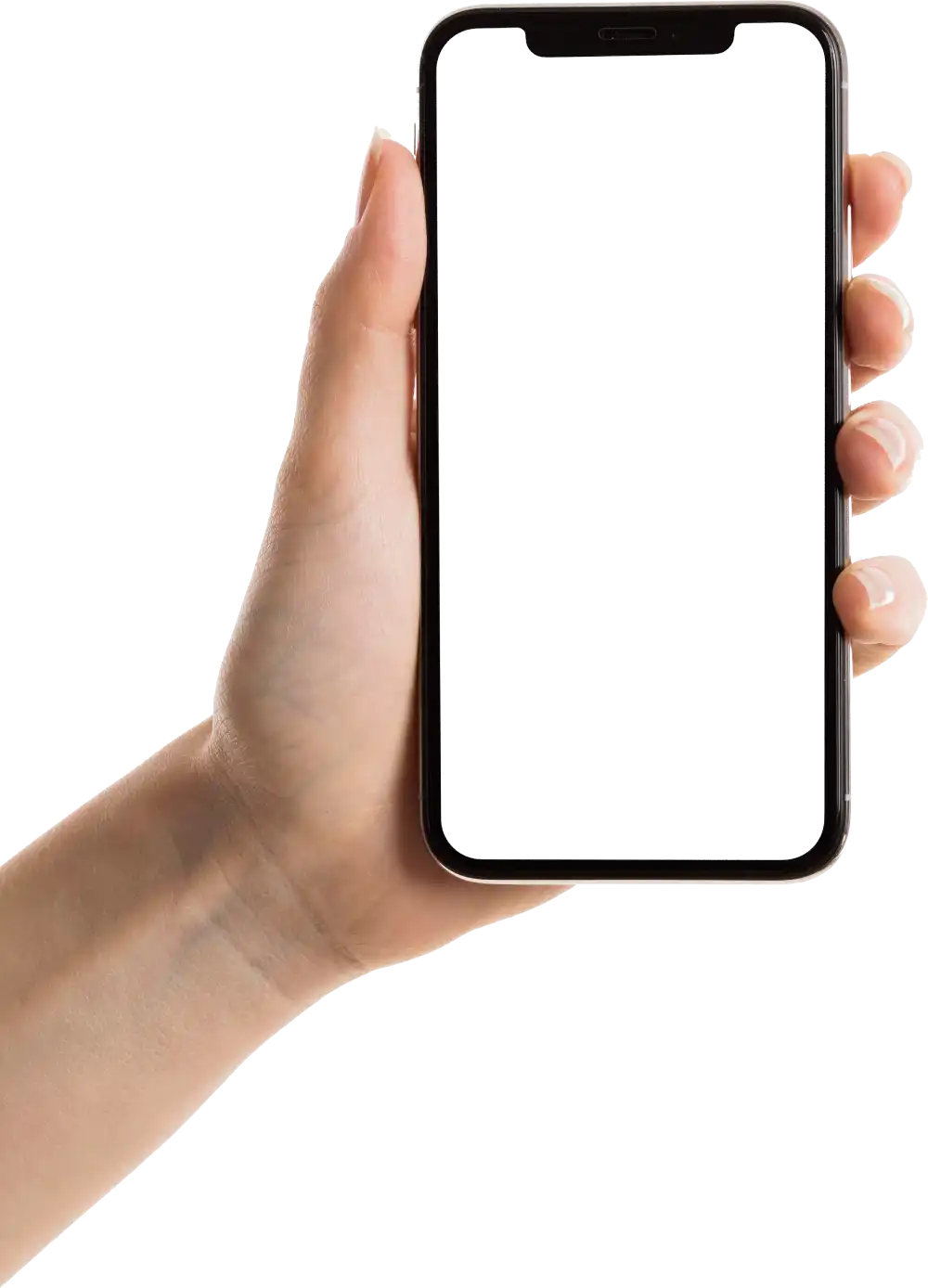 Hand holding a phone playing a video